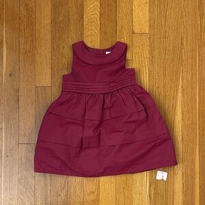 Sleeveless Girls Dress in Rich Burgundy